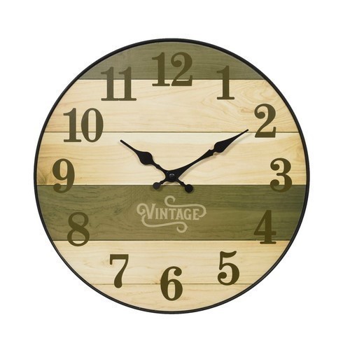 RELOJ PARED KUKEN EFECTO MADERA REDONDO 25CMS